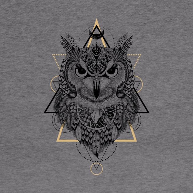 Totem mandala Owl in boho style by fears